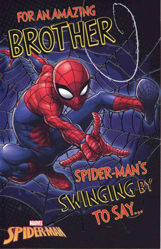 Picture of FOR AN AMAZING BROTHER BIRTHDAY CARD - SPIDERMANS SWINGING B